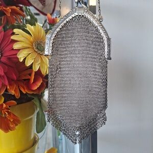 Antique Sterling Silver Mesh Evening Bag